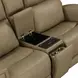 Camden Aline Toast Leather 78" Triple Power Zero Wall Reclining Loveseat with Console and USB Charging