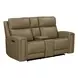 Camden Aline Toast Leather 78" Triple Power Zero Wall Reclining Loveseat with Console and USB Charging