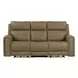 Camden Aline Toast Leather Triple Power Zero Wall Reclining Living Room Set with USB Charging