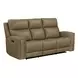 Camden Aline Toast Leather Triple Power Zero Wall Reclining Living Room Set with USB Charging