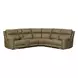 Camden Aline Toast Leather Modular Triple Power Zero Wall Reclining Sectional with Console and USB Charging