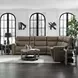Camden Aline Toast Leather Modular Triple Power Zero Wall Reclining Sectional with Console and USB Charging