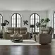 Camden Aline Toast Leather Triple Power Zero Wall Reclining Living Room Set with USB Charging