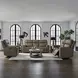 Camden Aline Toast Leather Triple Power Zero Wall Reclining Living Room Set with USB Charging