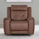 Kingswell Aline Saddle Leather Glider Power Recliner with USB Charging