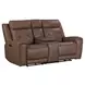 Kingswell Aline Saddle Leather Zero Gravity 79" Power Reclining Loveseat with Console and USB Charging