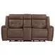 Kingswell Aline Saddle Leather Zero Gravity 79" Power Reclining Loveseat with Console and USB Charging