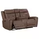 Kingswell Aline Saddle Leather Zero Gravity 79" Power Reclining Loveseat with Console and USB Charging