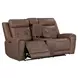 Kingswell Aline Saddle Leather Zero Gravity 79" Power Reclining Loveseat with Console and USB Charging