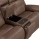 Kingswell Aline Saddle Leather Zero Gravity 79" Power Reclining Loveseat with Console and USB Charging