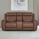 Kingswell Aline Saddle Leather Zero Gravity 79" Power Reclining Loveseat with Console and USB Charging