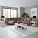 Kingswell Aline Saddle Leather 6 Piece Modular Power Reclining Sectional with USB Charging