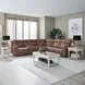 Kingswell Aline Saddle Leather 6 Piece Modular Power Reclining Sectional with USB Charging