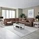 Kingswell Aline Saddle Leather 7 Piece Modular Power Reclining Sectional with USB Charging