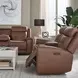 Kingswell Aline Saddle Leather Zero Gravity 87" Power Reclining Sofa with USB Charging