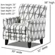Countour Natural Gray and White Performance Fabric Upholstered Accent Chair