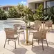 Batu Black and Gold Outdoor 35" Round Glass Top Dining Table