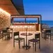 Mizuya White and Brown Outdoor Bar Stool