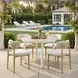 Nimara Natural and White Outdoor 35" Round Glass Top Dining Table