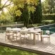 Leilani White and Brown Outdoor 90" Rectangular Sintered Stone Top Dining Table