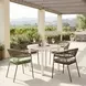 Nimara Natural and White Outdoor 35" Round Glass Top Dining Table