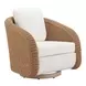 Solara Ivory Upholstered Outdoor Swivel Accent Chair