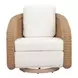 Solara Ivory Upholstered Outdoor Swivel Accent Chair