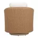 Solara Ivory Upholstered Outdoor Swivel Accent Chair