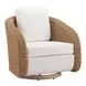 Solara Ivory Upholstered Outdoor Swivel Accent Chair