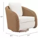 Solara Ivory Upholstered Outdoor Swivel Accent Chair