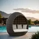 Marisol Brown and Beige Upholstered Outdoor Beach Daybed
