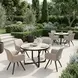 Sieve Beige Upholstered Outdoor Swivel Dining Chair Set of 2