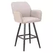 Sieve Beige Upholstered Outdoor Swivel Bar Stool