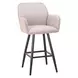 Sieve Beige Upholstered Outdoor Swivel Bar Stool