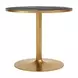 Batu Black and Gold Outdoor 35" Round Glass Top Dining Table