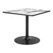 Caliza Gray and Black Outdoor 36" Square Glass Top Dining Table