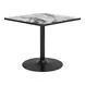 Caliza Gray and Black Outdoor 36" Square Glass Top Dining Table
