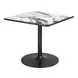 Caliza Gray and Black Outdoor 36" Square Glass Top Dining Table