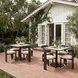 Caliza Gray and Black Outdoor 36" Square Glass Top Dining Table