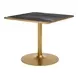 Caliza Black and Gold Outdoor 36" Square Glass Top Dining Table