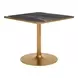 Caliza Black and Gold Outdoor 36" Square Glass Top Dining Table