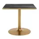 Caliza Black and Gold Outdoor 36" Square Glass Top Dining Table