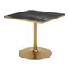 Caliza Black and Gold Outdoor 36" Square Glass Top Dining Table