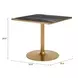 Caliza Black and Gold Outdoor 36" Square Glass Top Dining Table