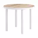 Nimara Natural and White Outdoor 35" Round Glass Top Dining Table