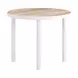 Nimara Natural and White Outdoor 35" Round Glass Top Dining Table