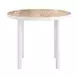 Nimara Natural and White Outdoor 35" Round Glass Top Dining Table