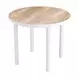 Nimara Natural and White Outdoor 35" Round Glass Top Dining Table