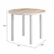 Nimara Natural and White Outdoor 35" Round Glass Top Dining Table