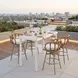 Dimira Natural and White Outdoor 63" Rectangular Glass Top Bar Table